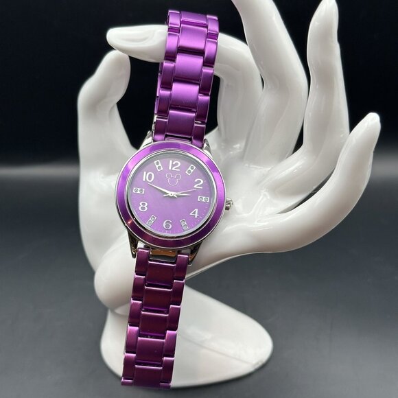 Disney Parks Mickey Mouse Icon Watch Purple Adult Size Water Resistant WORKS - Picture 1 of 9
